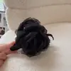 Grampo de Cabelo Elegante e Etéreo com Flor e Pérola, Piranha para a Parte de Trás da Cabeça, Novo Estilo Coreano Presilha de Tubarão