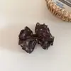Estilo Coreano Lazo Floral Pequeño Pin de Plátano Suave Retro Versátil Clip Vertical para Cola de Caballo Alta Pinza para Medio Recogido Pinza para Cola de Caballo Accesorios para el Cabello