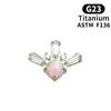 Brincos de Liga de Titânio Astmf-136 com Zircônia e Rosca Interna, Piercings Labiais Personalizados Chrome Hearts, Piercings de Hélice, Pontas de Reposição para Piercings