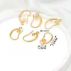 Cobre Banhado a Ouro Real 18k Retenção de Cor com Pingente Superfície Brilhante Gancho de Orelha em Forma de U Brinco DIY Feito à Mão Brincos Pendentes Brincos Acessórios de Joias para Orelha
