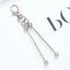 Llavero de Metal con Cuentas DIY Doble Barra de Hierro Cierre de Pinza de Langosta Colgante para Bolso Llavero En Stock Venta al por Mayor