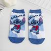 Calcetines invisibles casuales para mujer con lindo dibujo animado japonés de Stitch, calcetines cortos al tobillo de estilo coreano, calcetines de corte bajo