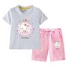 Conjunto Feminino Verão 2023 Novo Estilo Western Infantil Casual Verão Manga Curta Camiseta Shorts Conjunto de Duas Peças