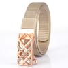 Cinturón de lona engrosado de 2,5 cm, nuevo, para mujer, con hebilla automática tejida de nailon para exteriores, venta al por mayor de fábrica