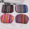 Porta-moedas Estilo Étnico com Chaveiro, Zíper Semicírculo, Alça de Pulso em Tecido, Pequeno Item de Presente, Suprimento para Loja de 2 Yuan