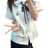 Lan Zhong jk camisa feminina de manga curta verão bordado quente menina japonesa estilo faculdade camisa branca jk uniforme terno roupas de classe