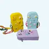 Bolsa de Playa Perforada de Silicona Cruzada, Bolsa para Guardar el Teléfono, Bolsa Cruzada de Silicona DIY para Padres e Hijos, Papelería Infantil