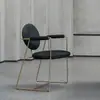 Silla de Acero Inoxidable con Reposabrazos, Silla de Comedor Italiana, Mesa de Comedor, Silla de Negociación Oficina de Ventas Diseñador Italiano Baxter