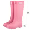 Botas de Lluvia de Caña Alta para Mujer, Ropa Exterior de Moda, Botas de Lluvia de Terciopelo, Zapatos de Goma Antideslizantes Gruesos Resistentes al Desgaste para Cocina, Lavado de Autos, Trabajo, Zapatos Impermeables