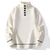 Cárdigan de Punto Más Vendido Transfronterizo Ropa de Punto para Hombre Diseño Versátil y Cómodo Chaqueta Cuello Alto Cuello Semi Abierto Ropa de Punto