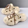 Zuecos de Suela Gruesa para Uso Exterior en Verano, Pantuflas Baotou para Pareja, Sandalias de Tira con Suela Alta de Eva Resistentes al Desgaste Antideslizantes Estilo Camping