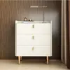 Mesa de cabeceira italiana em madeira maciça, móvel simples moderno de luxo leve para casa, completa com painel de rocha, mini armário de armazenamento para quarto