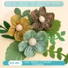 Decoración ambiental con flores y hojas de papel de seda en esquema de color Morandi para paredes de áreas temáticas en jardines de infancia y escuelas primarias