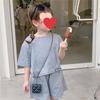 Conjunto de Verano para Niñas Estilo Coreano Moderno 2024 Nueva Moda de Verano Top de Manga Corta Pantalones Conjunto de Dos Piezas para Niños Pequeños