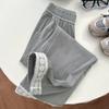 Pantalones de Mezclilla de Pierna Ancha con Ribete de Encaje para Mujer, Novedad Primavera y Otoño 2026, de Cintura Alta, Corte Ajustado, Cortos, Pierna Recta, Casual para Figuras Pequeñas