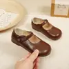 Novedades de Primavera y Otoño Zapatos Negros de Cuero Versátiles para Bebé Zapatos Suaves para Caminar Bebé Zapatos de Princesa para Niñas Zapatos Simples para Niños