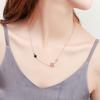 Collar de Acero de Titanio Estilo Coreano de Moda Combinable Simple Estilo Mori Celebridad de Internet Cadena para Clavícula para Mujer Color Oro Rosa Joyería sin Color