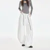 YECHUAN#Pantalones Marrones Mujer Petite Otoño Nuevo Estilo Retro Americano Sentido del Diseño Botones Jeans de Pierna Ancha
