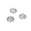 Retenção de Cor Forte Pulseira Banhada a Ouro Cobre Tampa de Flor DIY Zircônia Microincrustada Pulseira Acessórios de Joias de Cristal Atacado