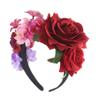 Acessório de Cabelo Headband com Flor de Rosa Simulada para Mulheres, Estilo Étnico, Novo Produto Transfronteiriço, Headband para Noiva em Férias, Estilo Europeu e Americano