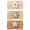 Venta Caliente de Exportación Europea y Americana Set de Diademas para Bebé Diadema de Nylon Suave con Flor para Bebé Niña Diadema Suave para Cabello de Bebé 4117