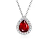 Set de Joyería de Amatista Natural Plata de Ley S925 Diseño de Alta Gama Collar de Topacio Granate con Forma de Gota para Mujer