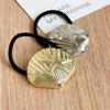Temperamento Europeo y Americano Estilo Frío Dorado Geométrico Cuerda para el Cabello de Mujer Tendón de Goma Estilo Simple Nicho Cuerda para Cola de Caballo Anillo para el Cabello
