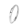 Anillo de Plata de Ley S925 con 26 Letras para Mujer, Moderno, Sencillo, de Nicho, Estilo Ins, Anillo Abierto Delgado de Círculo Plateado Liso para Dedo Índice