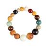 Nova pulseira natural de contas de Bodhi de 18 sementes estilo étnico Duobao Dufu masculino e feminino anel único borla pulseira chinesa