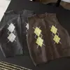 Nuevo chaleco de moda estilo coreano para mujer, cuello redondo sin mangas, para principios de otoño de 2026, holgado y estilizado, top versátil con patrón de diamantes retro