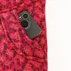 Chaqueta Acolchada de Algodón con Cuello Alto y Estampado Floral Rojo para Mujeres de Mediana Edad y Mayores, Ropa para Madres, Chaqueta Cálida Engrosada de Terciopelo, Chaqueta Acolchada de Algodón Estilo Occidental para Abuela