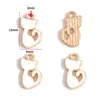 Accesorios para Joyería de Aleación con Goteo de Aceite Hechos a Mano Colgante de Gato Gatito Blanco y Negro Pulsera Collar Pendientes Colgante W478
