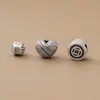 Plata Pura 999 Vintage Corazón de Plata Dura en Forma de León Despertando Moneda de Cobre Cuenta Dzi Paz y Alegría Separador para Joyería DIY Pulsera Accesorios