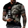 Fornecimento de Comércio Exterior Fabricante Transfronteiriço Entrega Direta Camiseta 3D Casual para Meninos Verão Manga Curta Gola Redonda Solta Casual Camiseta Estampada