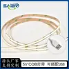 Tira de Luces COB con Puerto USB de 5V, 320 Luces, 400 Luces, 3 de Ancho, 4 de Ancho, 5 de Ancho, 8 de Ancho, Flexible, Sin Puntos de Luz, Tira de Luz Suave Autoadhesiva