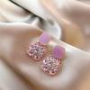 Pendientes de plata con forma de estrella de cinco puntas, de Corea del Sur, con diamantes morados de lujo y luz, elegantes, sencillos y dulces.