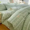 Juego de Cuatro Piezas de Ropa de Cama de Algodón Grueso Estilo Antiguo, Sábana Ajustable 100% Algodón Puro, Funda de Edredón Modelo Nuevo 2026 para Dormitorio, Juego de Tres Piezas de Sábana, Clase A