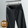 Pantalones Casuales de Lana de Alta Gama para Hombre Estilo Nuevo Primavera y Otoño Pantalones de Traje de Negocios Pierna Recta Suelta Pantalones Largos Elásticos para Hombre