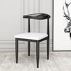 Silla de Comedor Doméstica de Lujo Ligero Taburete Moderno Silla Nórdica para Tocador Silla con Respaldo Imitación Madera Maciza Hierro Silla de Negociación de Esquina