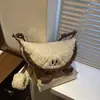 Bolsa de Felpa de Dibujos Animados Linda, Bolso de Hombro Tipo Dumpling con Combinación de Colores de Moda, Nuevo Bolso para Mujer 2025, Bolso Cruzado Casual