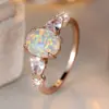 Artículos Más Vendidos en Comercio Electrónico Transfronterizo: Anillos de Ópalo Europeos y Americanos, Anillos para Mujer, Lujo Ligero, Versátiles, Regalo para Novia