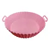 Olla Redonda de Silicona para Freidora de Aire de Venta Caliente Transfronteriza, Olla Redonda de Silicona de Grado Alimenticio, Bandeja Plegable Tridimensional Resistente a Altas Temperaturas para Hogar