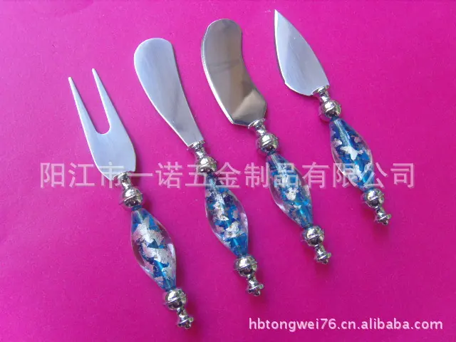 F-025A高档玻璃柄奶酪奶油刀,,芝士刀,黄油刀,起士刀