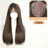 No necesita redecilla, la peluca se puede peinar libremente, postizo de pelo negro largo y liso para la parte superior de la cabeza, aumenta el volumen del cabello, fibra capilar realista, pieza de reemplazo de cabello