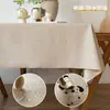 Toalha de Mesa Levemente Luxuosa à Prova d'Água e Óleo, Sem Lavagem, Cor Americana de Alta Qualidade, Imitação de Algodão e Linho, Tecido para Toalha de Mesa de Mesa de Jantar Retangular, Mesa de Centro