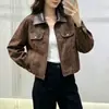 Chaqueta retro de solapa Maillard para mujer, nuevo abrigo corto suelto y versátil de otoño 2026, top estilo commuter