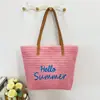 2026 Nova Bolsa de Palha Tecida Bolsa de Praia Tecida Pura Estilo Férias Estilo Pastoral Bolsa Feminina Bolsa de Palha Tecida para Senhoras