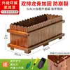 Caja de Flores de Madera Carbonizada Anticorrosiva para Plantación de Balcón Exterior, Cubo de Flores de Madera, Maceta de Jardinería, Jardinera Rectangular Grande para Flores