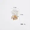 Gemelos de Flor de Cristal Degradado para Mujer, Elegantes y Versátiles, Adecuados para Camisas y Vestidos, Gemelos Sencillos Incrustados, Venta al por Mayor