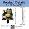 Adornos de jardín de animales planos 2D más vendidos transfronterizos para jardín, balcón, patio, decoración de césped con estaca de rana para el suelo